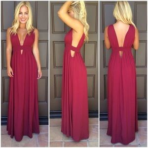 Dainty Hooligan Deep V-neck Maxi Dress